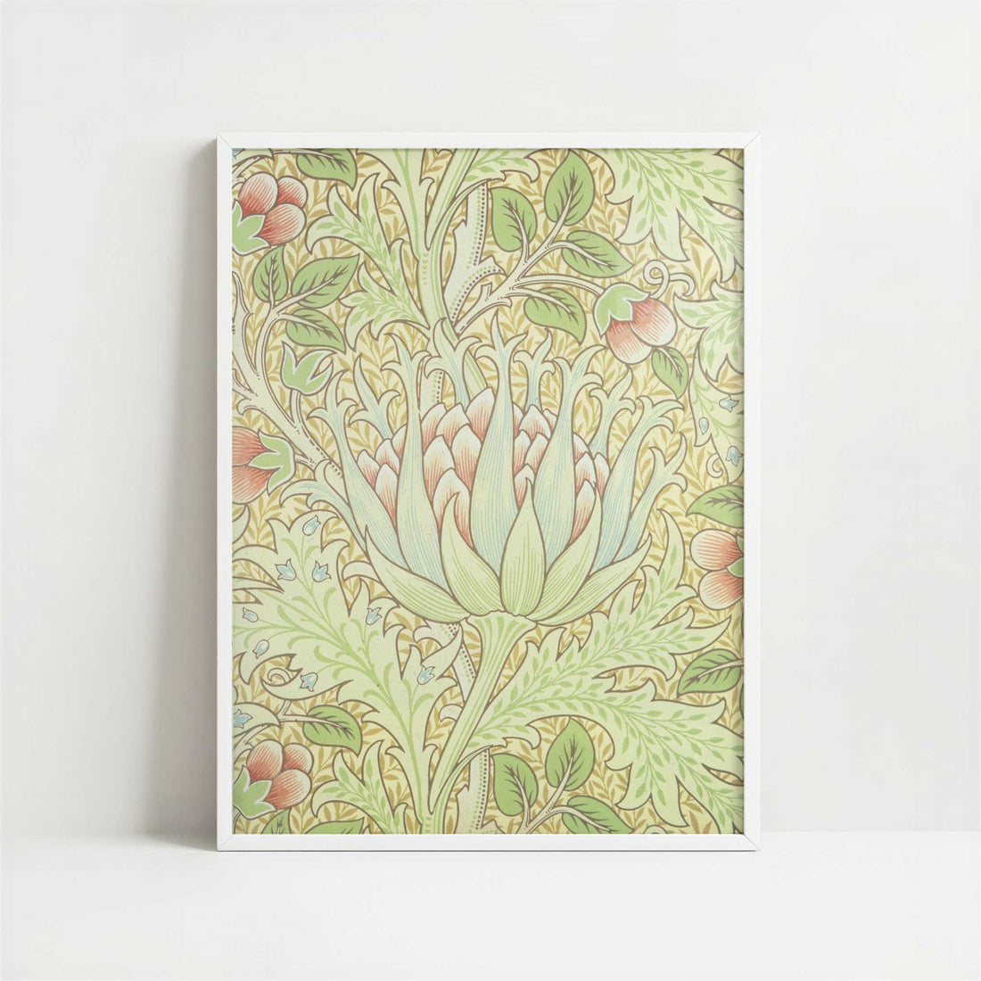 Artichoke Wallpaper (1899) by William Morris – Art Print - Art print in white frame