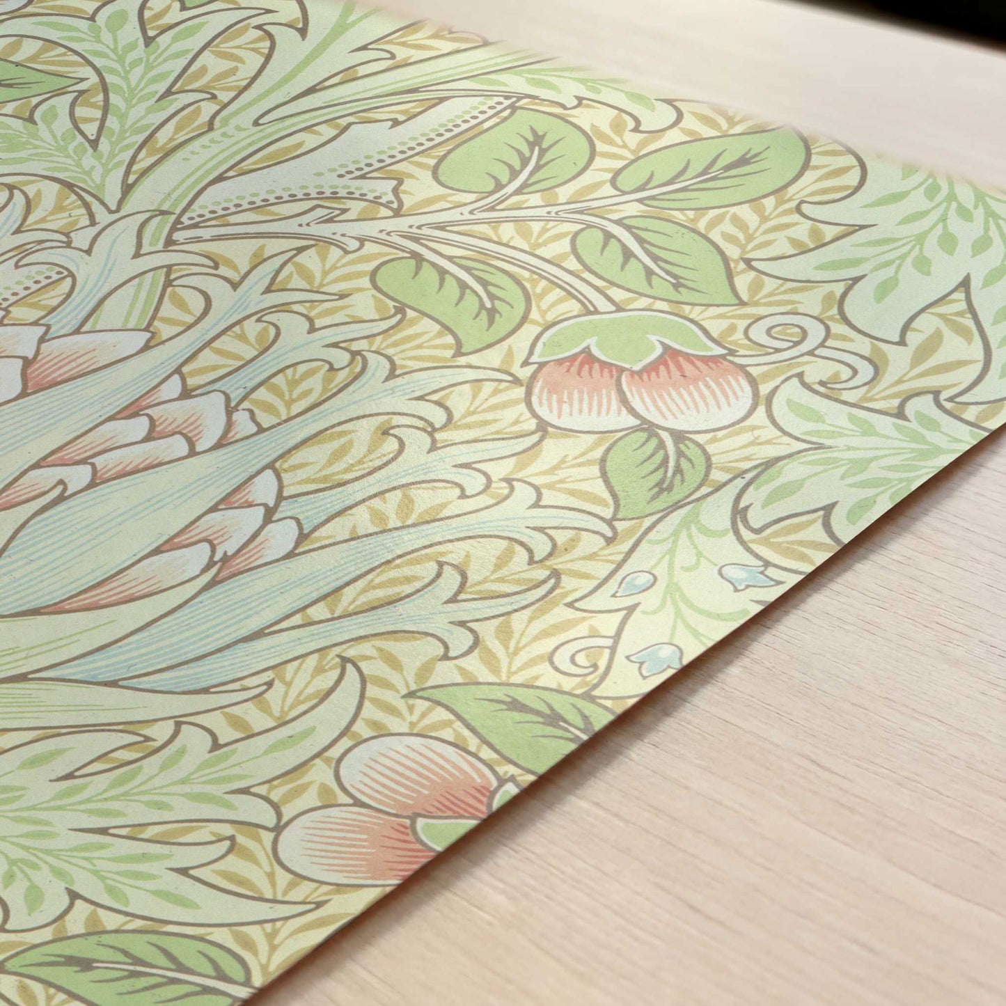 Artichoke Wallpaper (1899) by William Morris – Art Print - Close-up detail of the art print