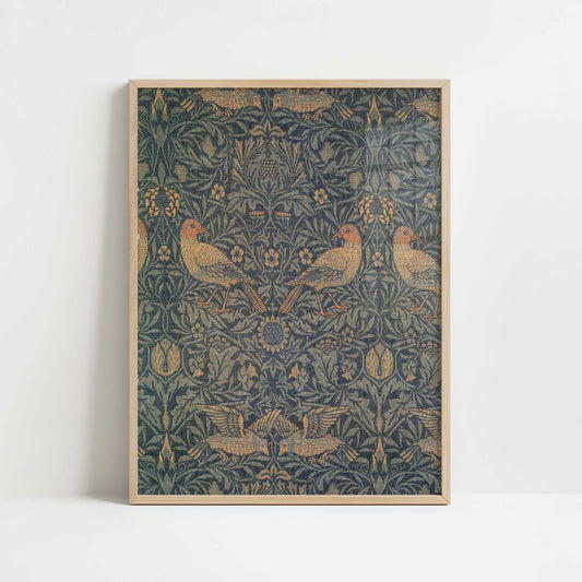 Bird Fabric (1877-78) by William Morris – Art Print - Art print in oak frame
