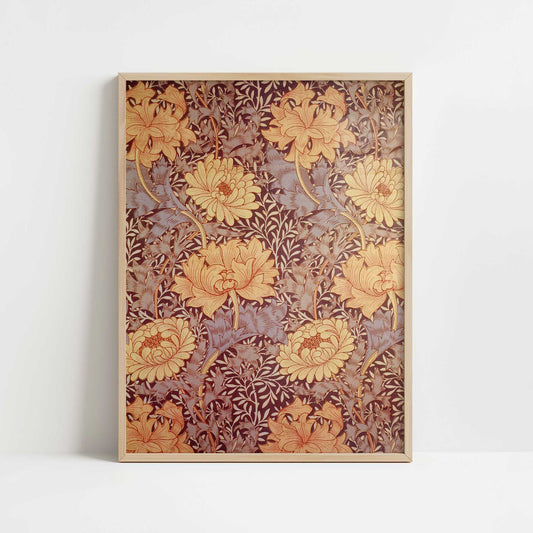 Chrysanthemum Wallpaper (1876) by William Morris – Art Print - Art print in oak frame