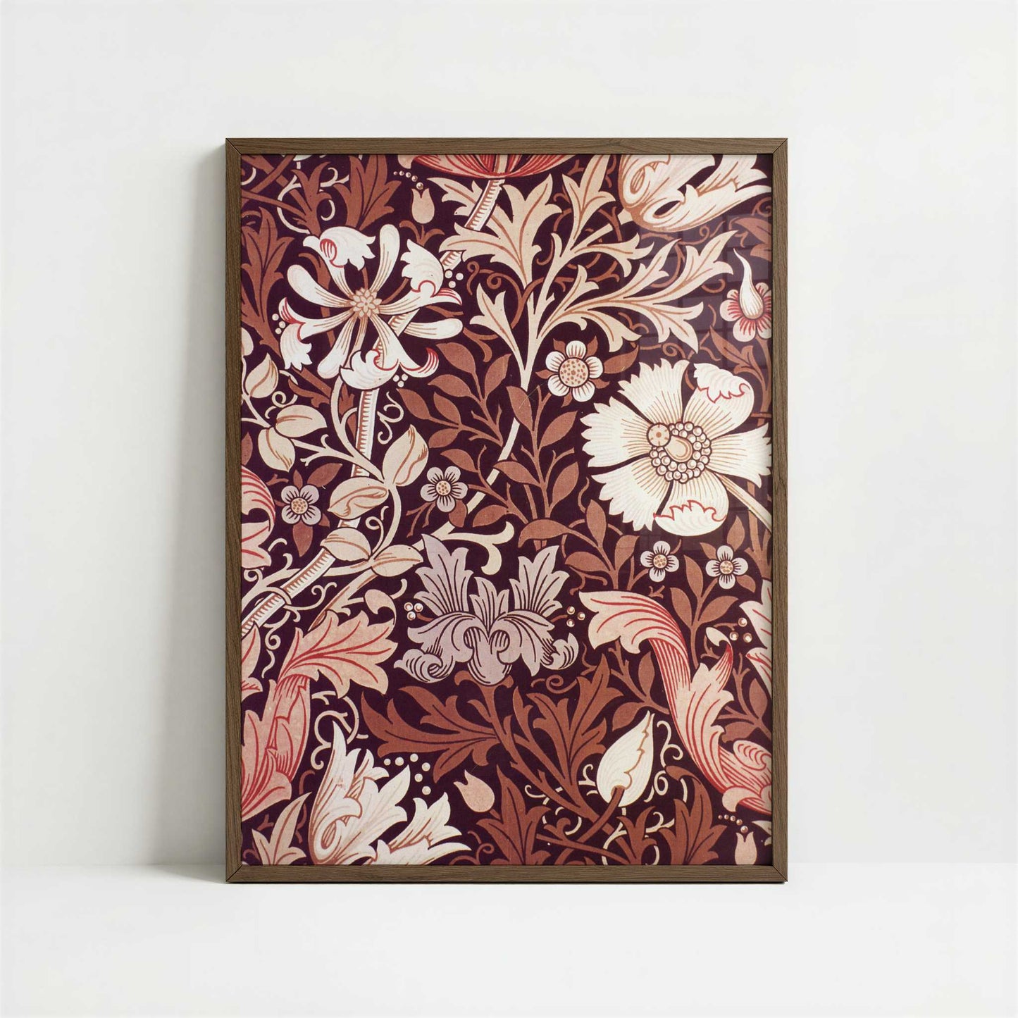 Compton (1896) by William Morris – Art Print - Art print in dark wood frame