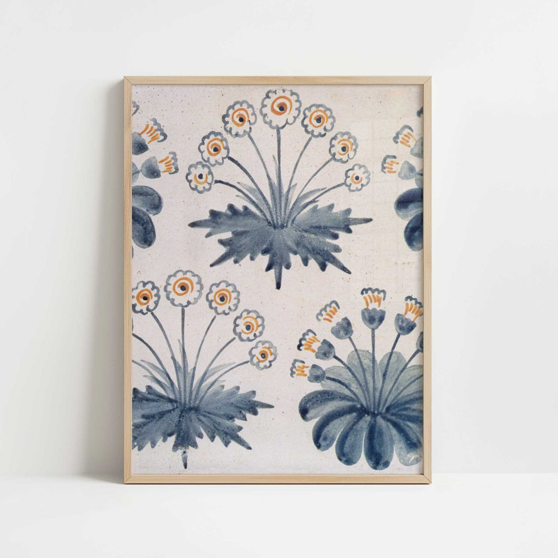 Daisy Tile Design (1870s) by William Morris – Art Print - Art print in oak frame