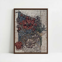 Framed Canvas - Framed canvas in dark wood color frame