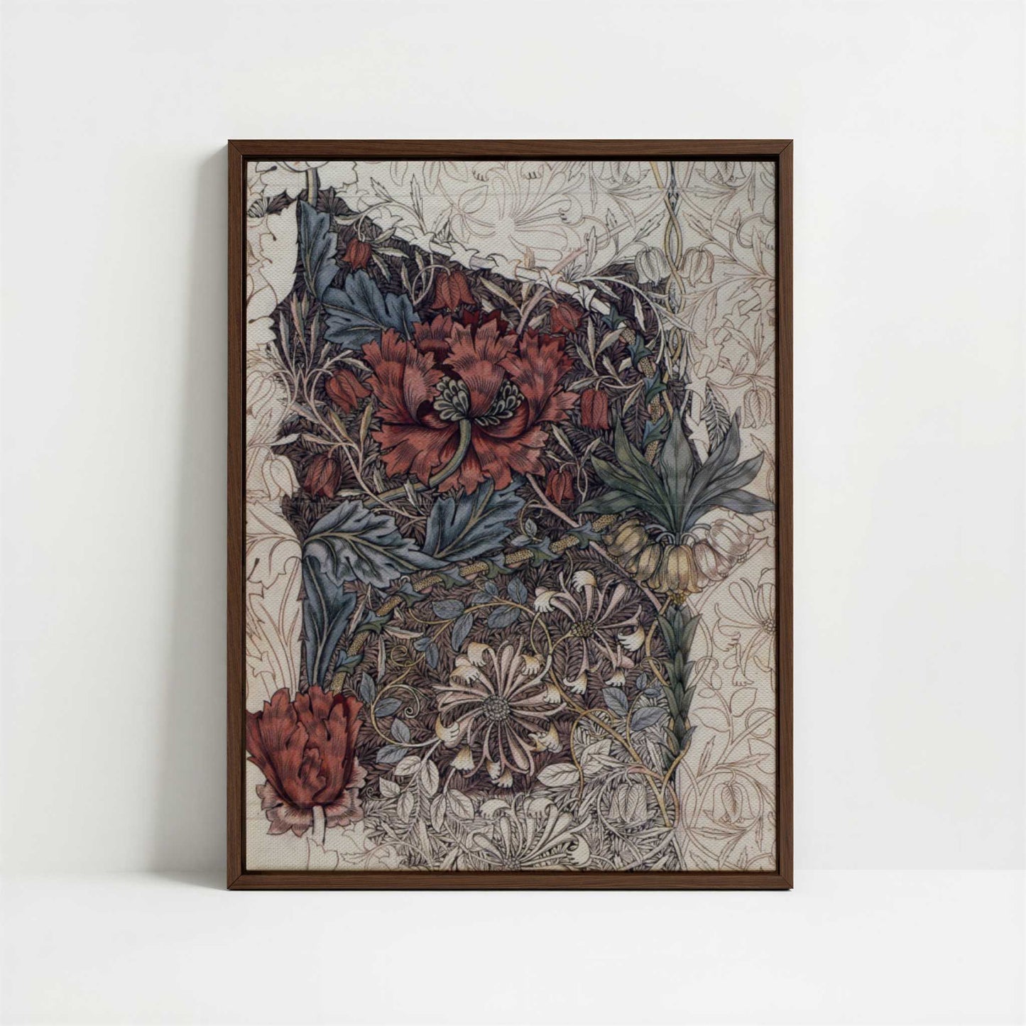 Framed Canvas - Framed canvas in dark wood color frame