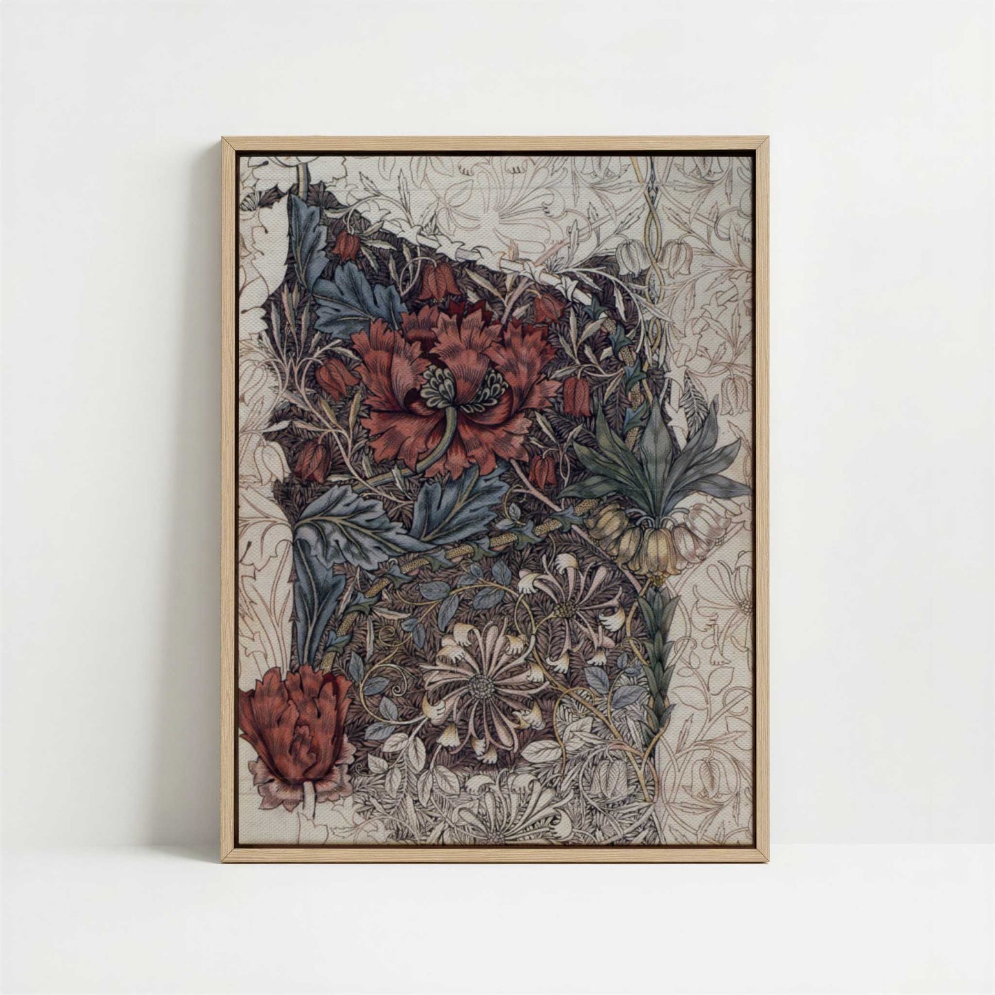 Framed Canvas - Framed canvas in oak color frame
