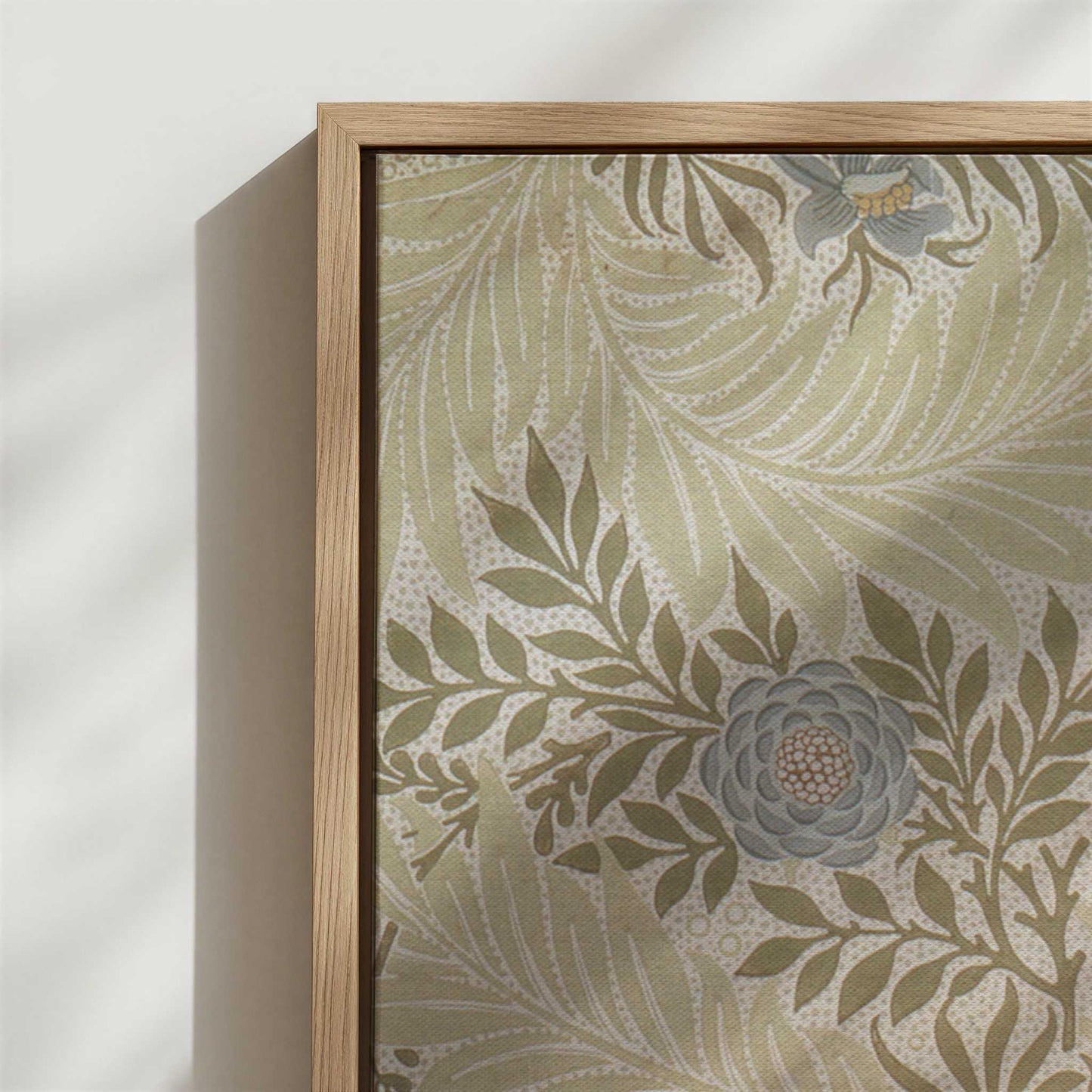 Framed Canvas - Close-up detail and texture of the framed canvas