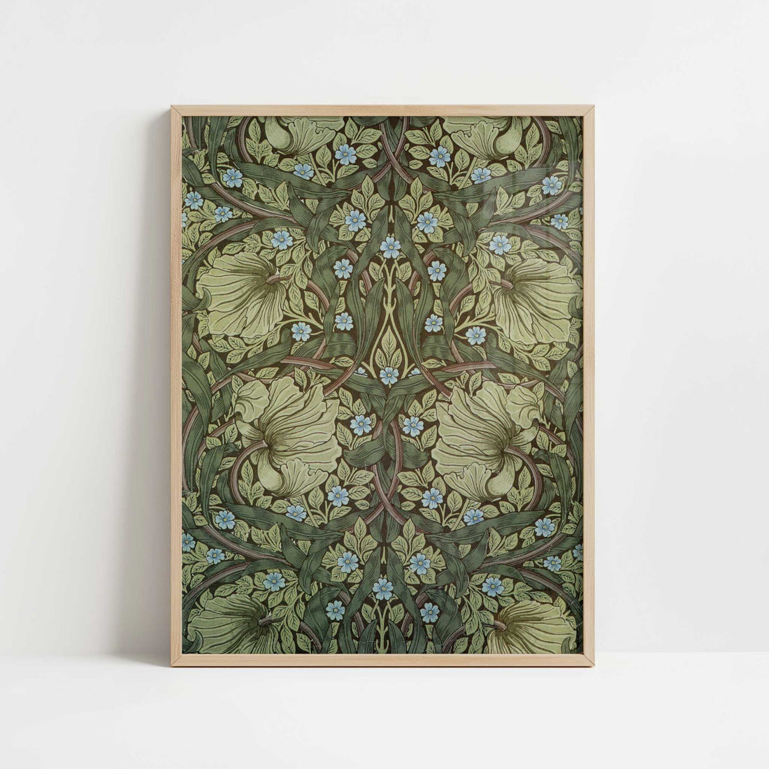 Design for Pimpernel Wallpaper (1876) by William Morris – Art Print - Art print in oak frame