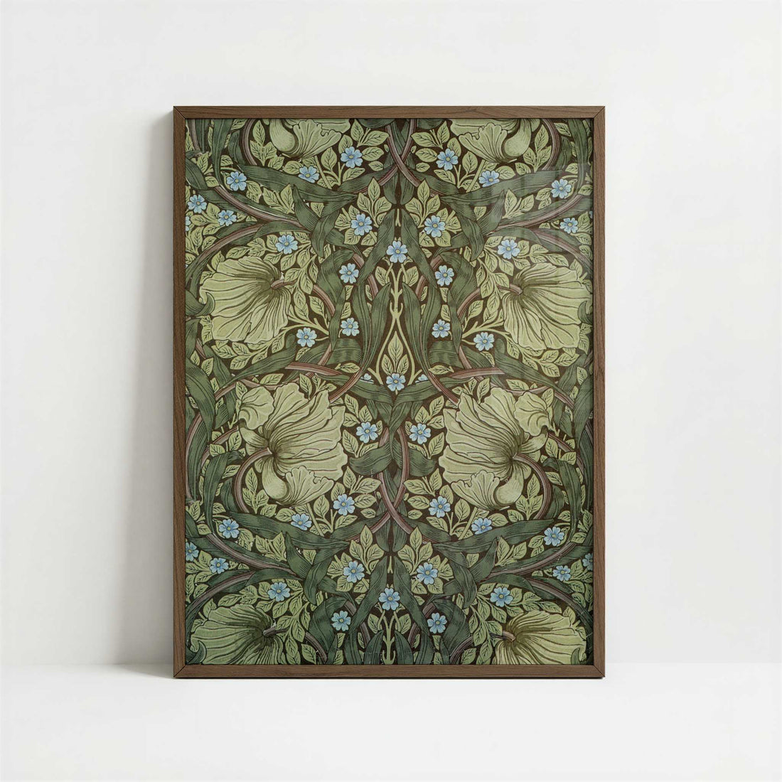 Design for Pimpernel Wallpaper (1876) by William Morris – Art Print - Art print in dark wood frame