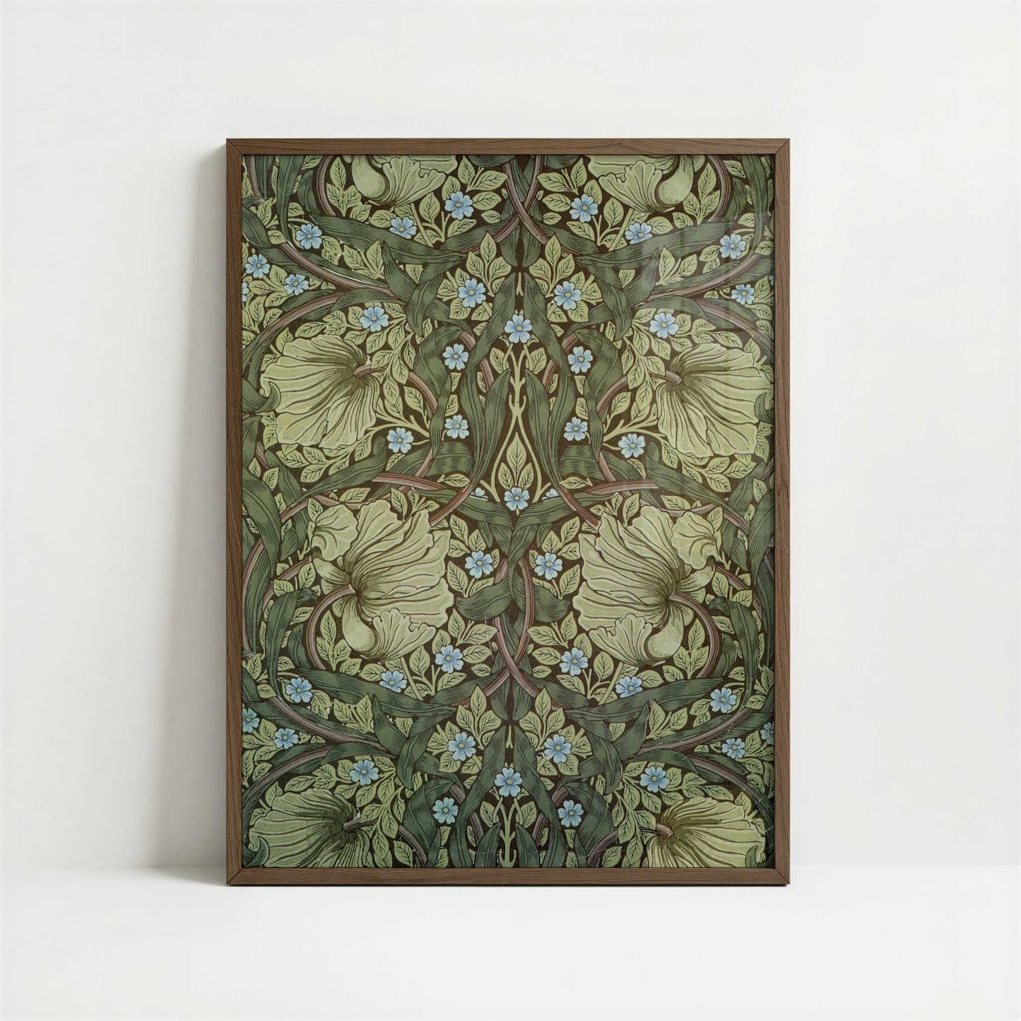 Design for Pimpernel Wallpaper (1876) by William Morris – Art Print - Art print in dark wood frame