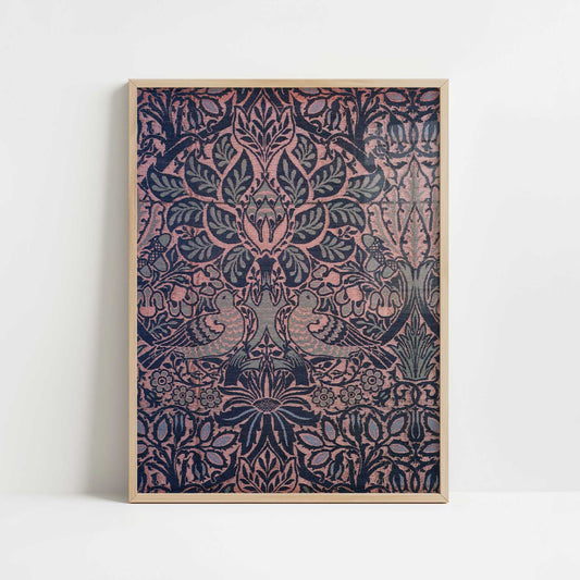 Dove & Rose (1879) by William Morris – Art Print - Art print in oak frame