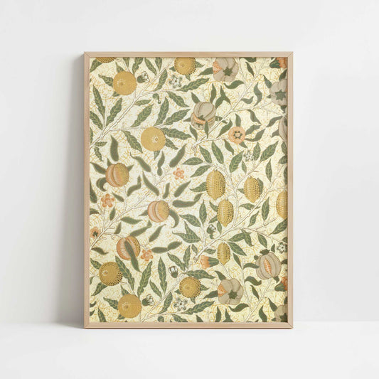 Fruit Wallpaper (1862) by William Morris – Art Print - Art print in oak frame