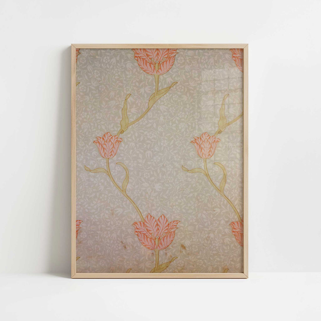 Garden Tulip Wallpaper-2 (1885) by William Morris – Art Print - Art print in oak frame