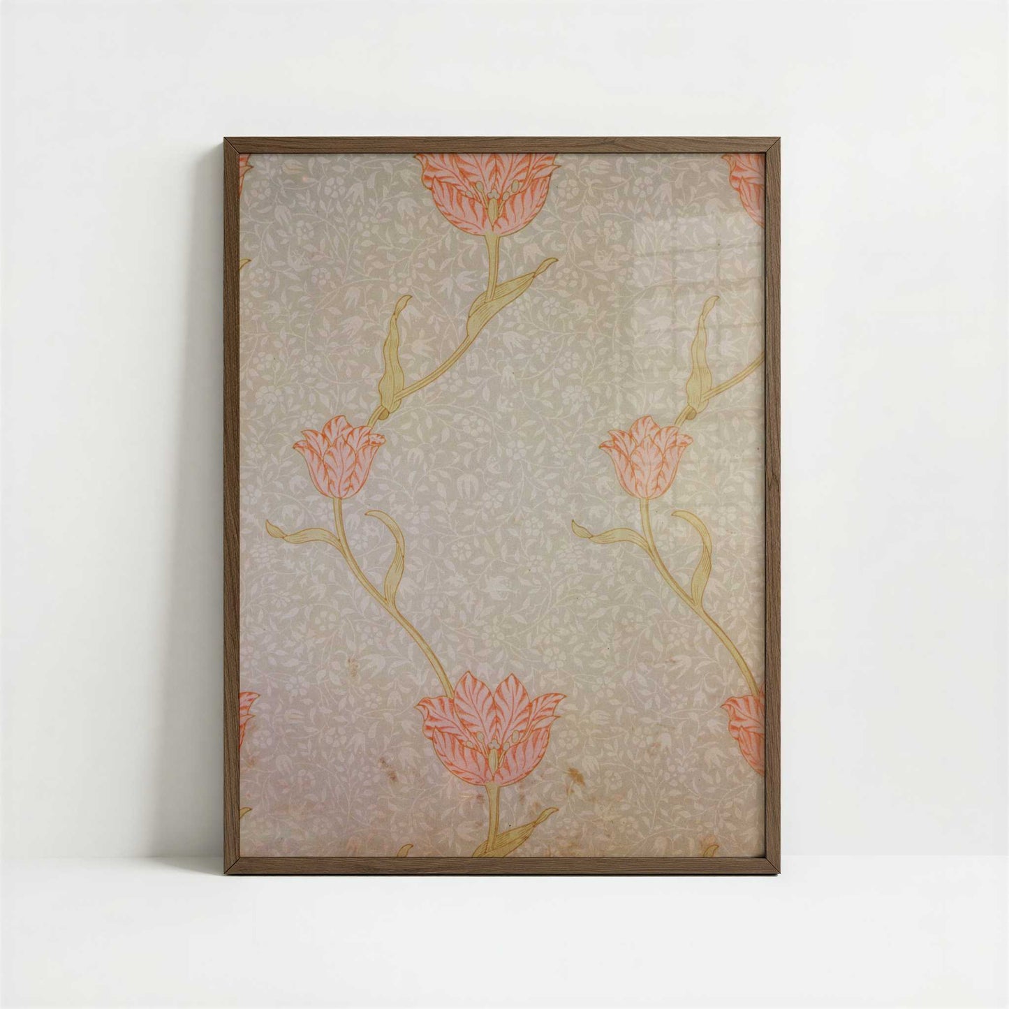 Garden Tulip Wallpaper-2 (1885) by William Morris – Art Print - Art print in dark wood frame