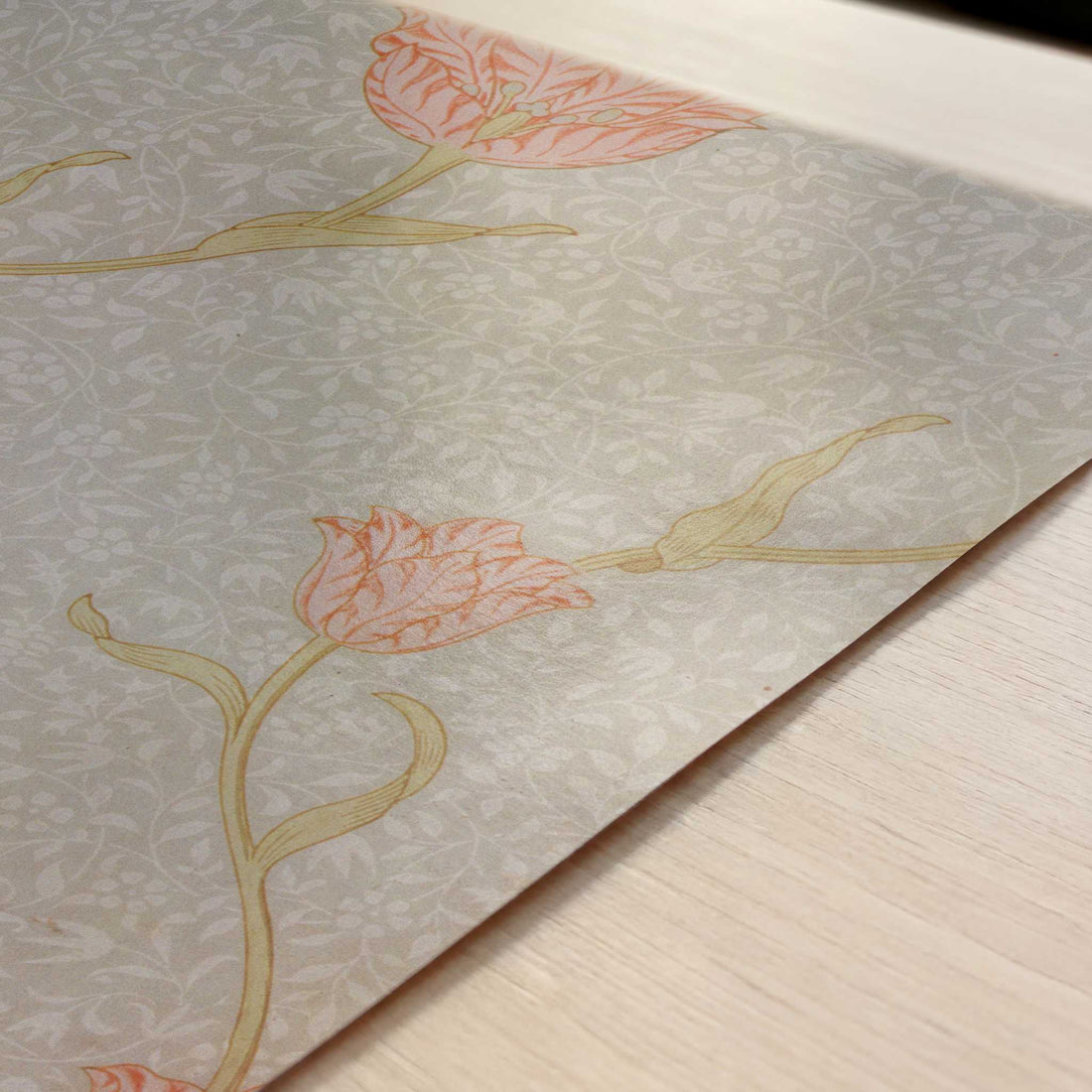 Garden Tulip Wallpaper-2 (1885) by William Morris – Art Print - Close-up detail of the art print
