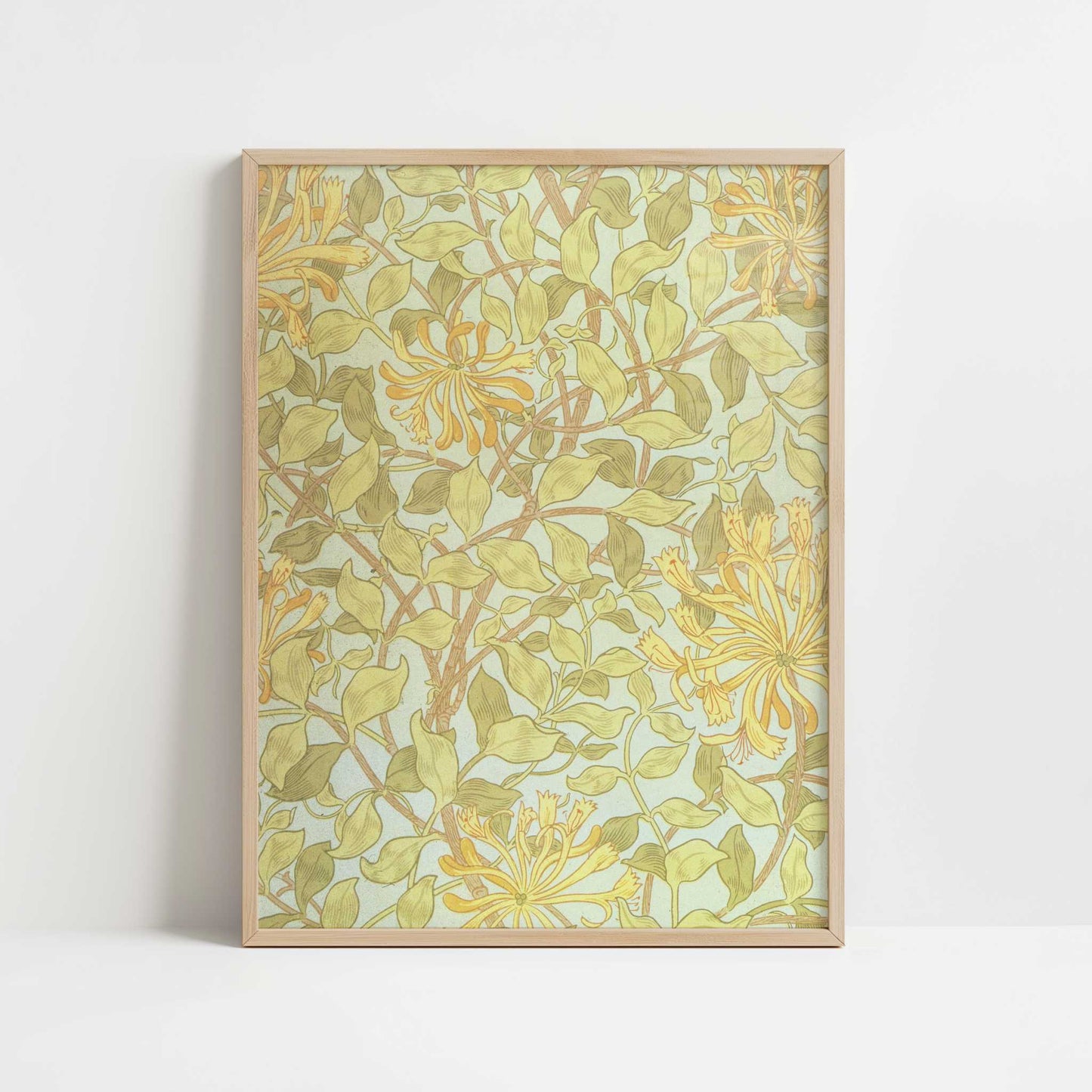 Honeysuckle (1883) by William Morris – Art Print - Art print in oak frame