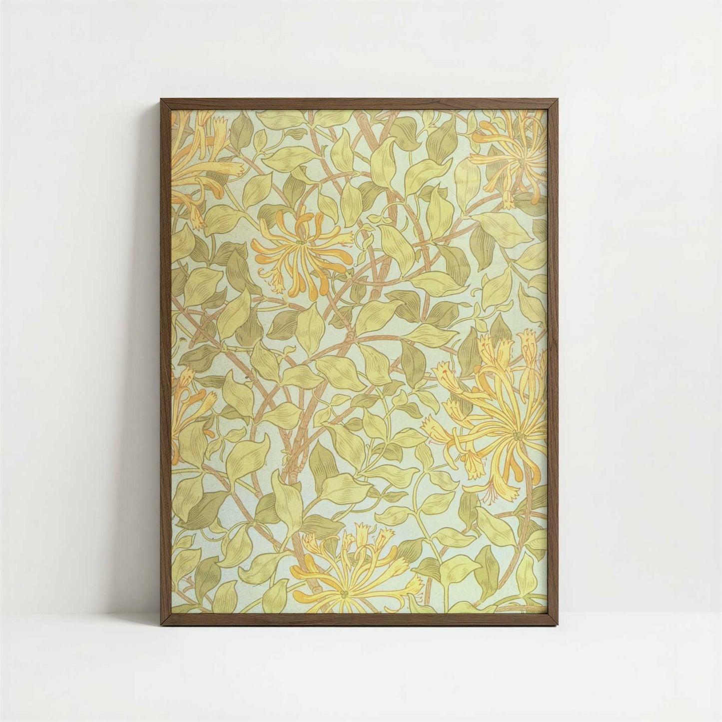 Honeysuckle (1883) by William Morris – Art Print - Art print in dark wood frame