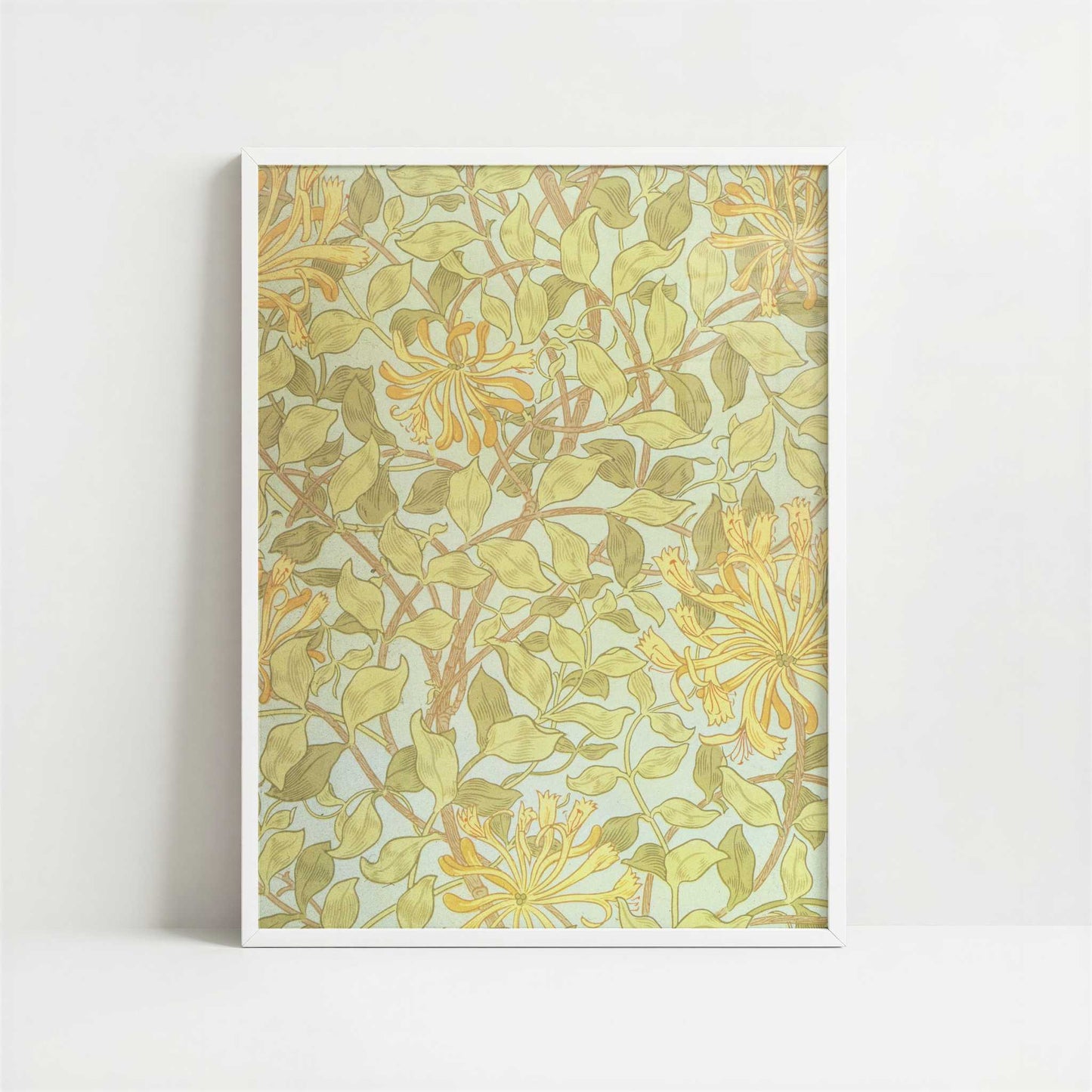 Honeysuckle (1883) by William Morris – Art Print - Art print in white frame