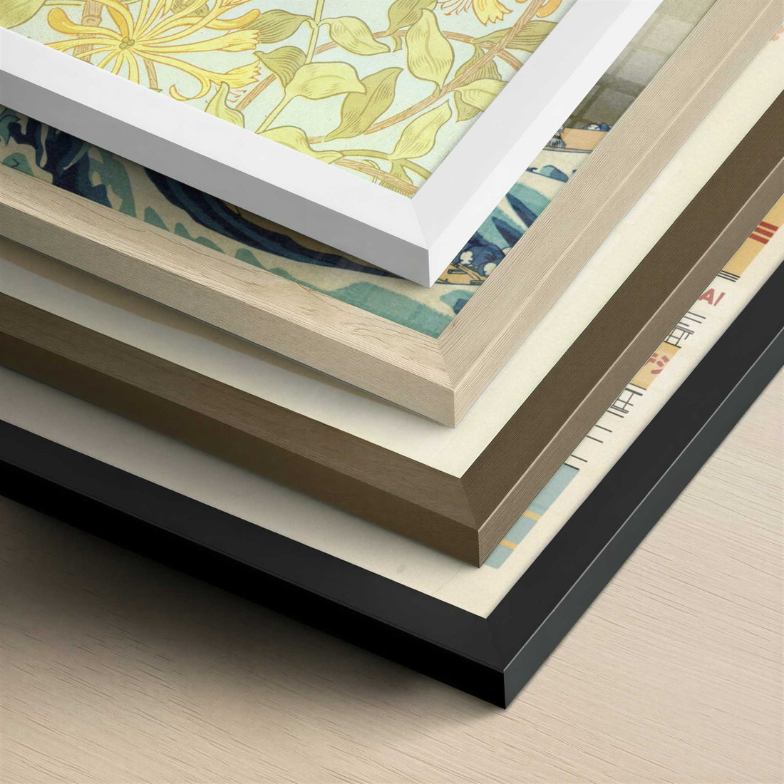 Honeysuckle (1883) by William Morris – Art Print - Close-up detail of the different frames