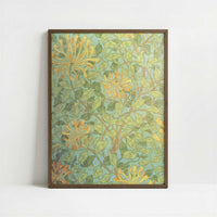 Honeysuckle (1883) by William Morris – Art Print - Art print in dark wood frame
