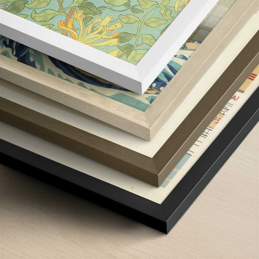 Honeysuckle (1883) by William Morris – Art Print - Close-up detail of the different frames