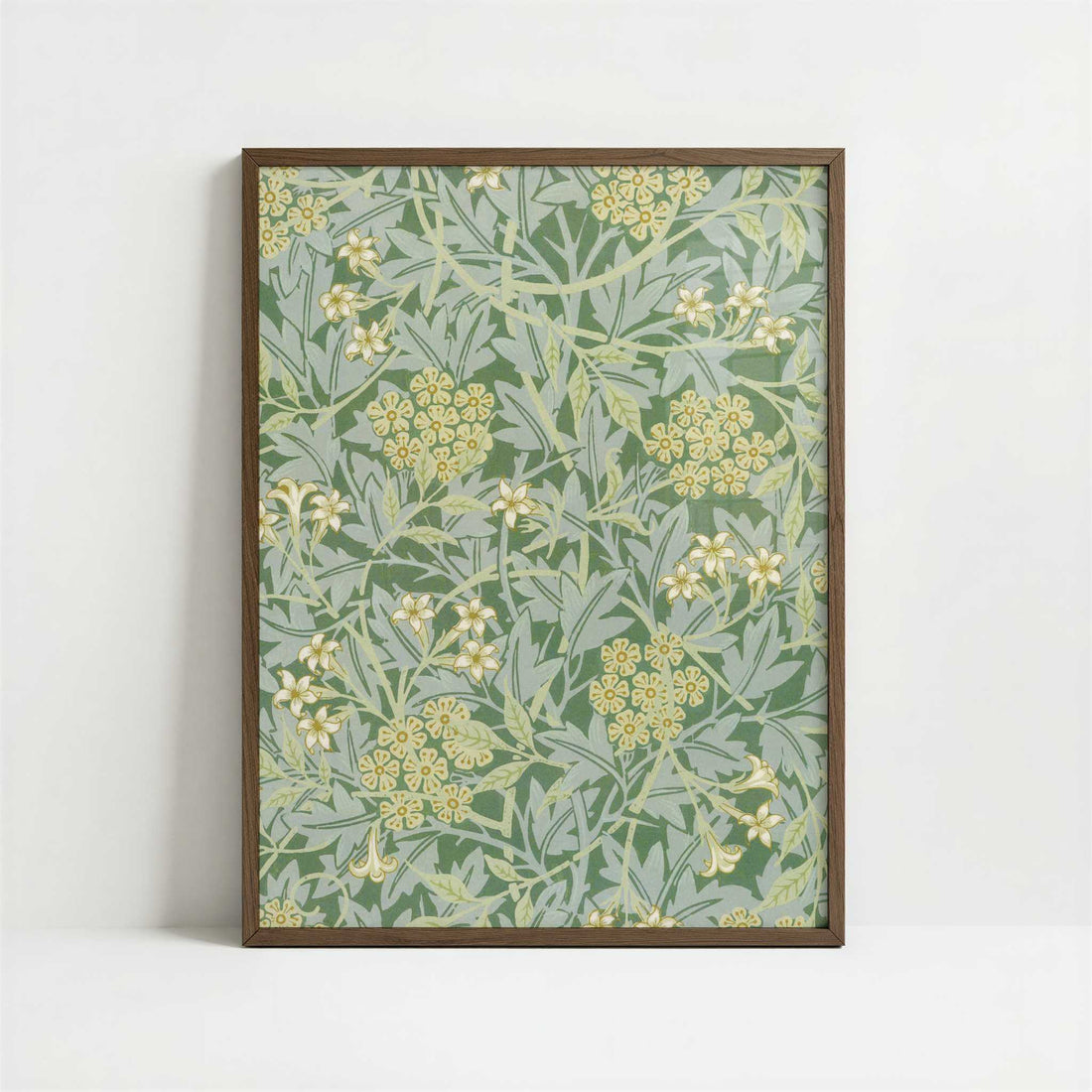 Jasmine Design (1872) by William Morris – Art Print - Art print in dark wood frame