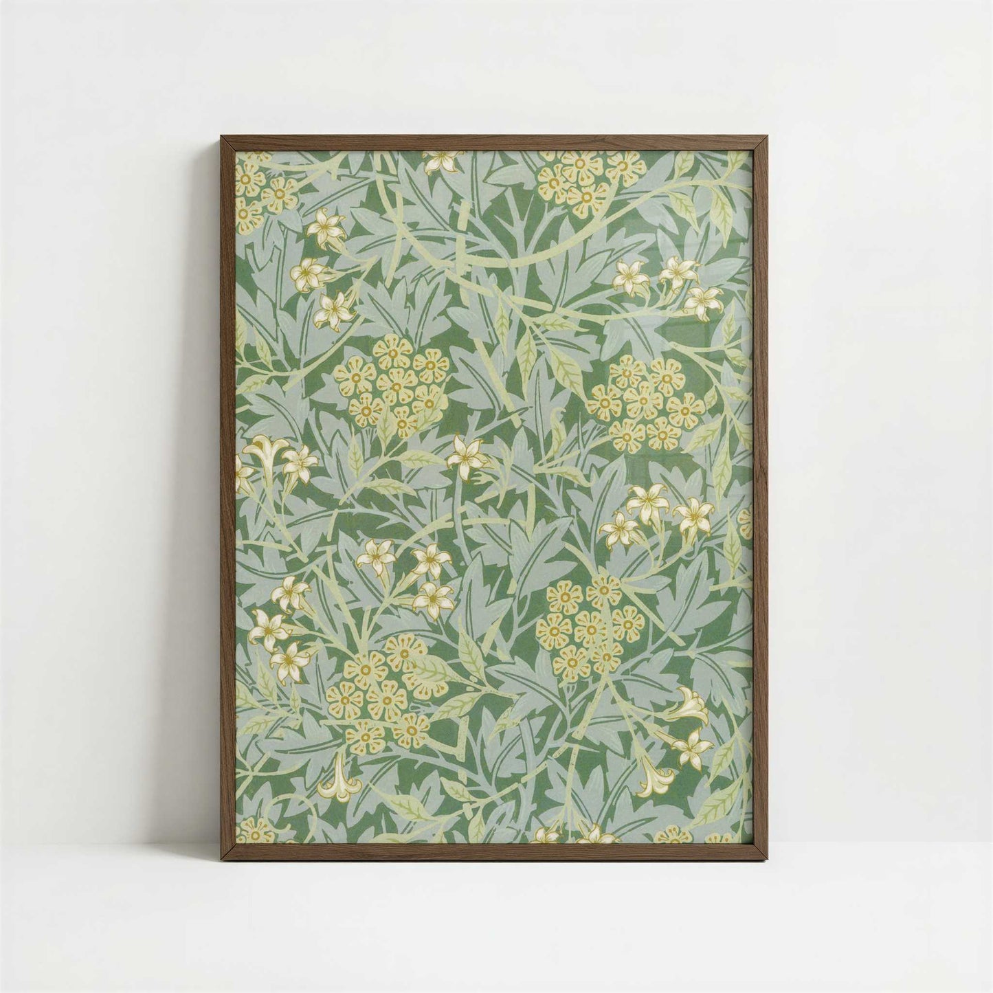 Jasmine Design (1872) by William Morris – Art Print - Art print in dark wood frame