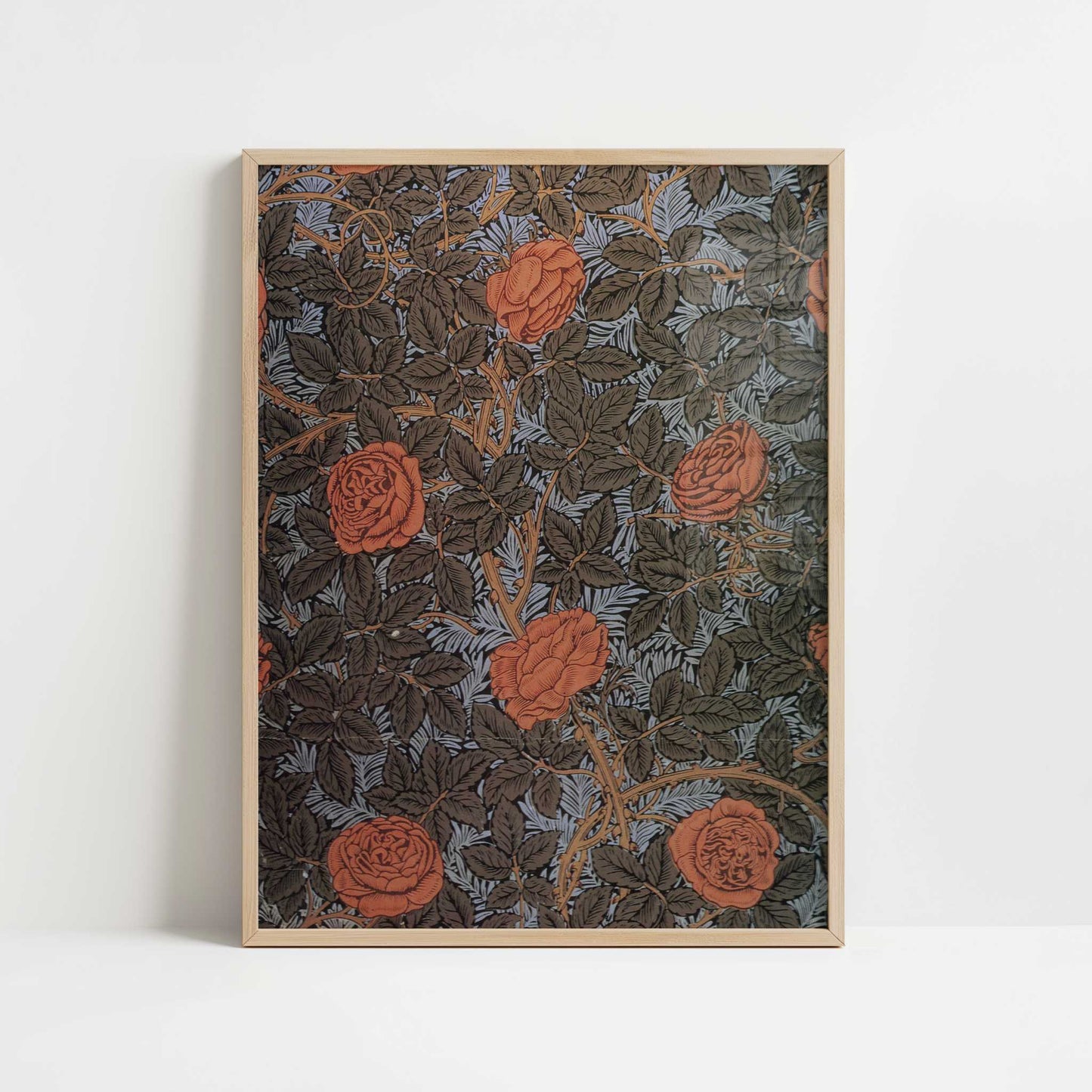 Lea Wallpaper (1880s) by William Morris – Art Print - Art print in oak frame