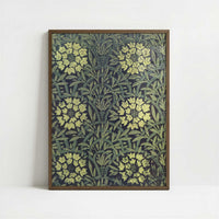 Printed Linoleum (1875) by William Morris – Art Print - Art print in dark wood frame