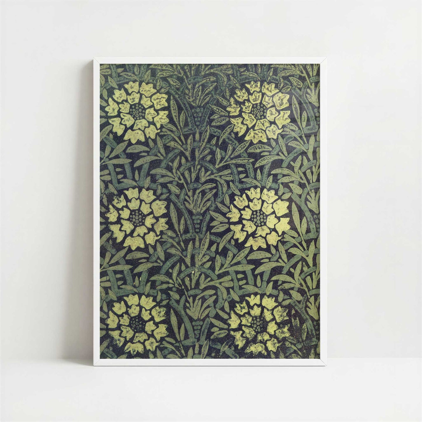 Printed Linoleum (1875) by William Morris – Art Print - Art print in white frame