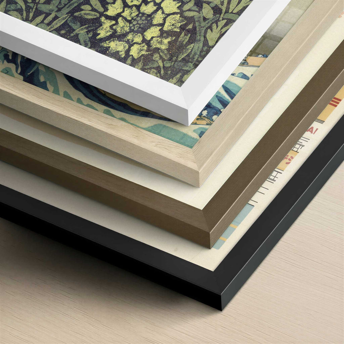 Printed Linoleum (1875) by William Morris – Art Print - Close-up detail of the different frames