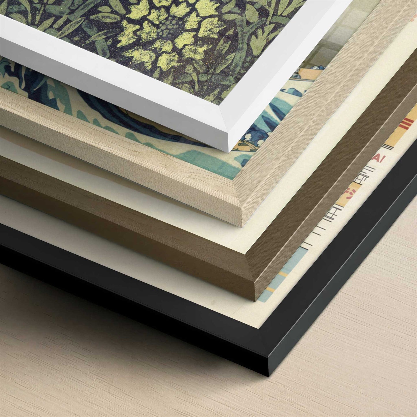 Printed Linoleum (1875) by William Morris – Art Print - Close-up detail of the different frames