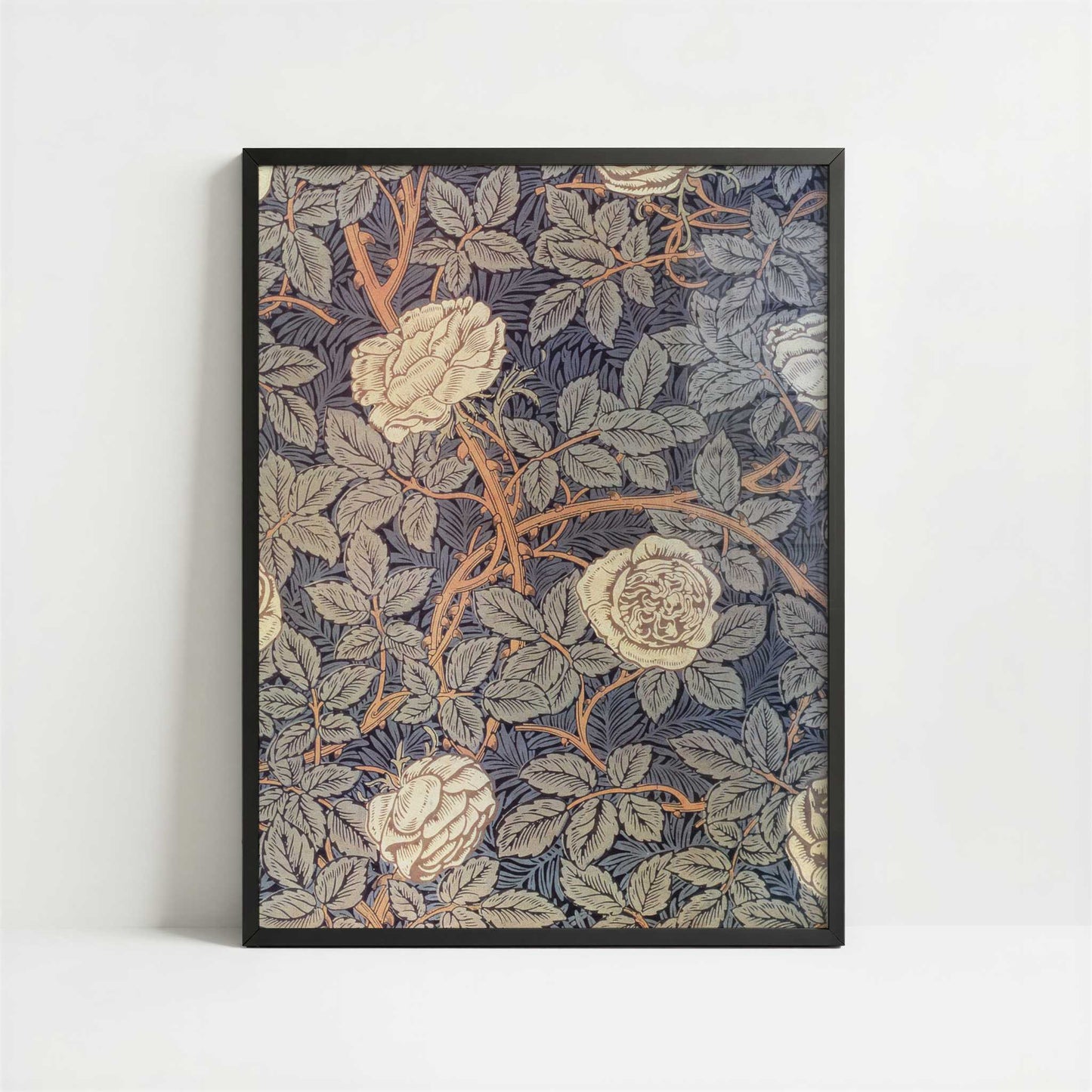 Rose (1880s) by William Morris – Art Print - Art print in black frame