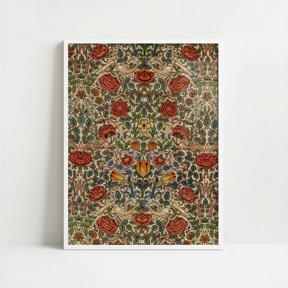 Rose Design (1883) by William Morris – Art Print - Art print in white frame