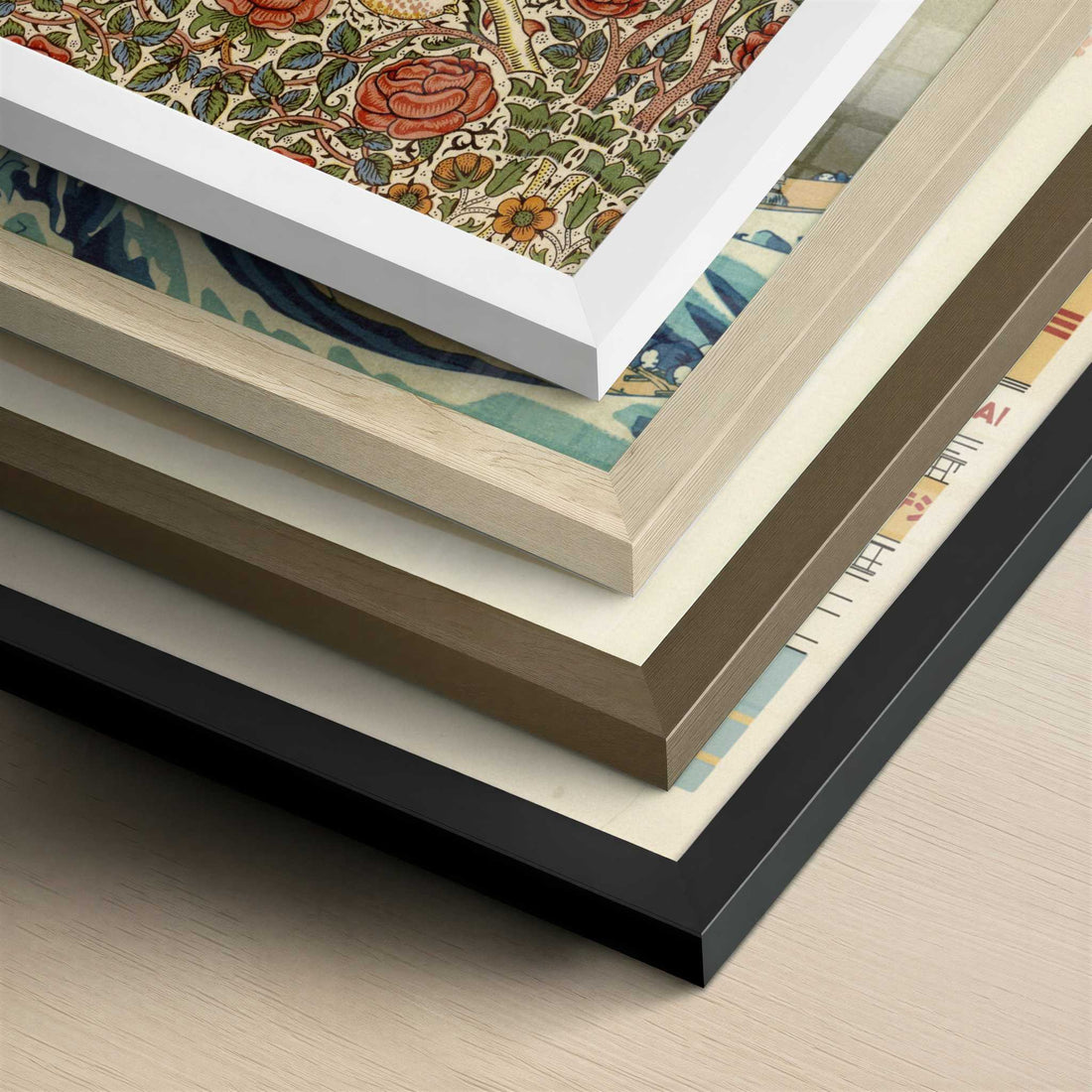 Rose Design (1883) by William Morris – Art Print - Close-up detail of the different frames