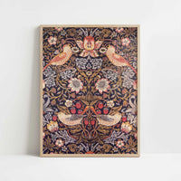 Strawberry Thief (1883) by William Morris – Art Print - Art print in oak frame