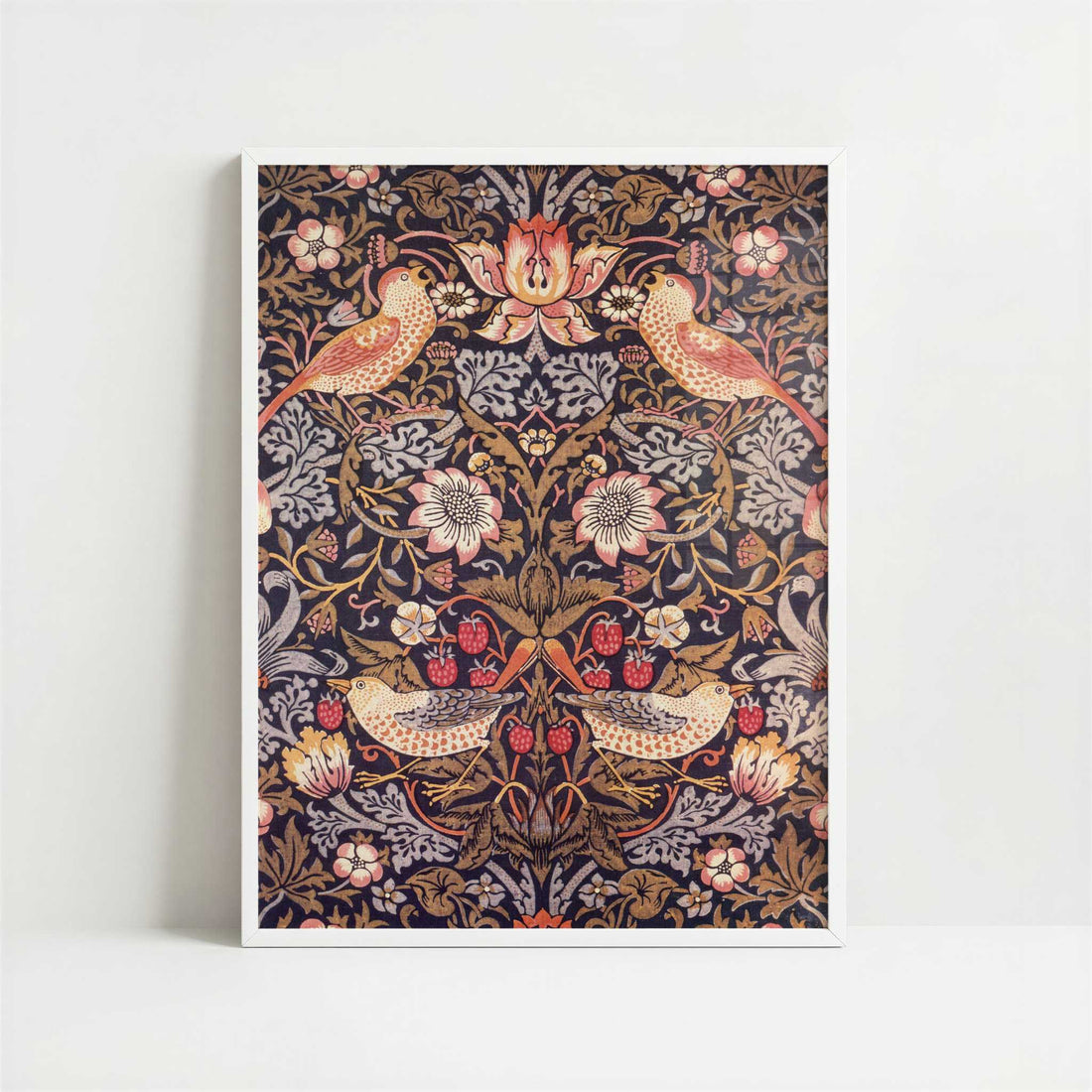Strawberry Thief (1883) by William Morris – Art Print - Art print in white frame