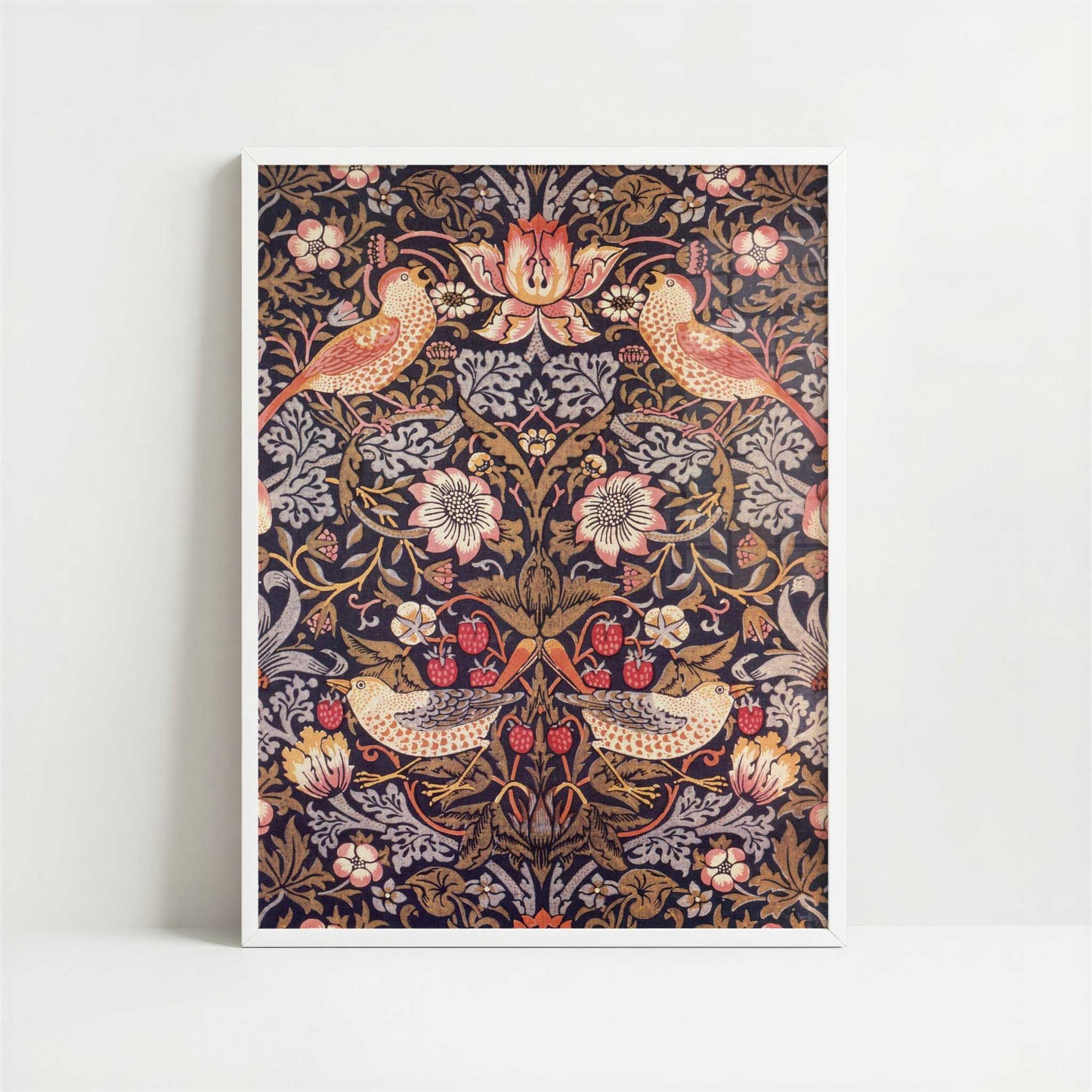 Strawberry Thief (1883) by William Morris – Art Print - Art print in white frame