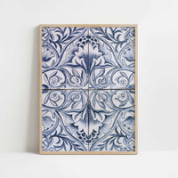 Tile Design (c.1875) by William Morris – Art Print - Art print in oak frame