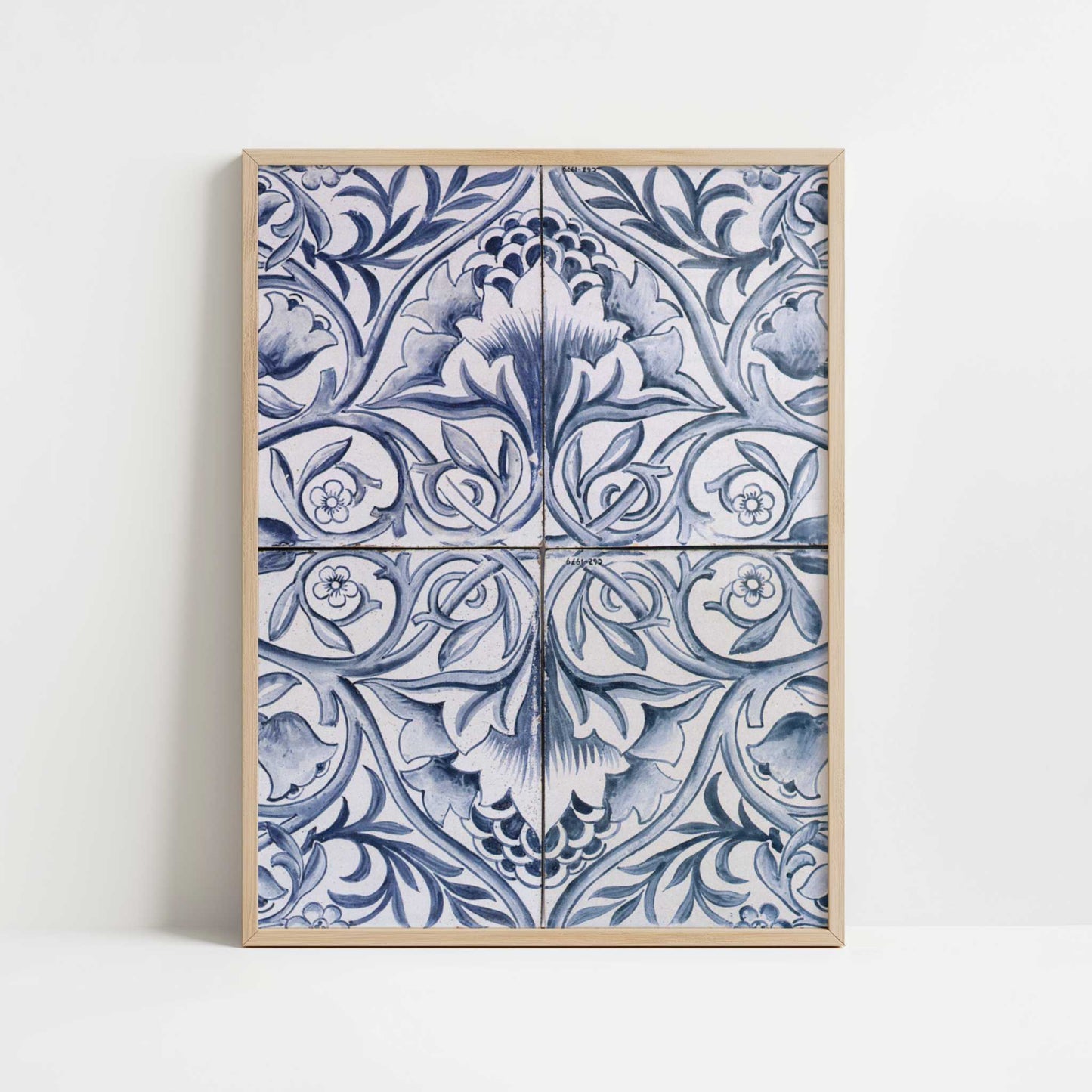 Tile Design (c.1875) by William Morris – Art Print - Art print in oak frame