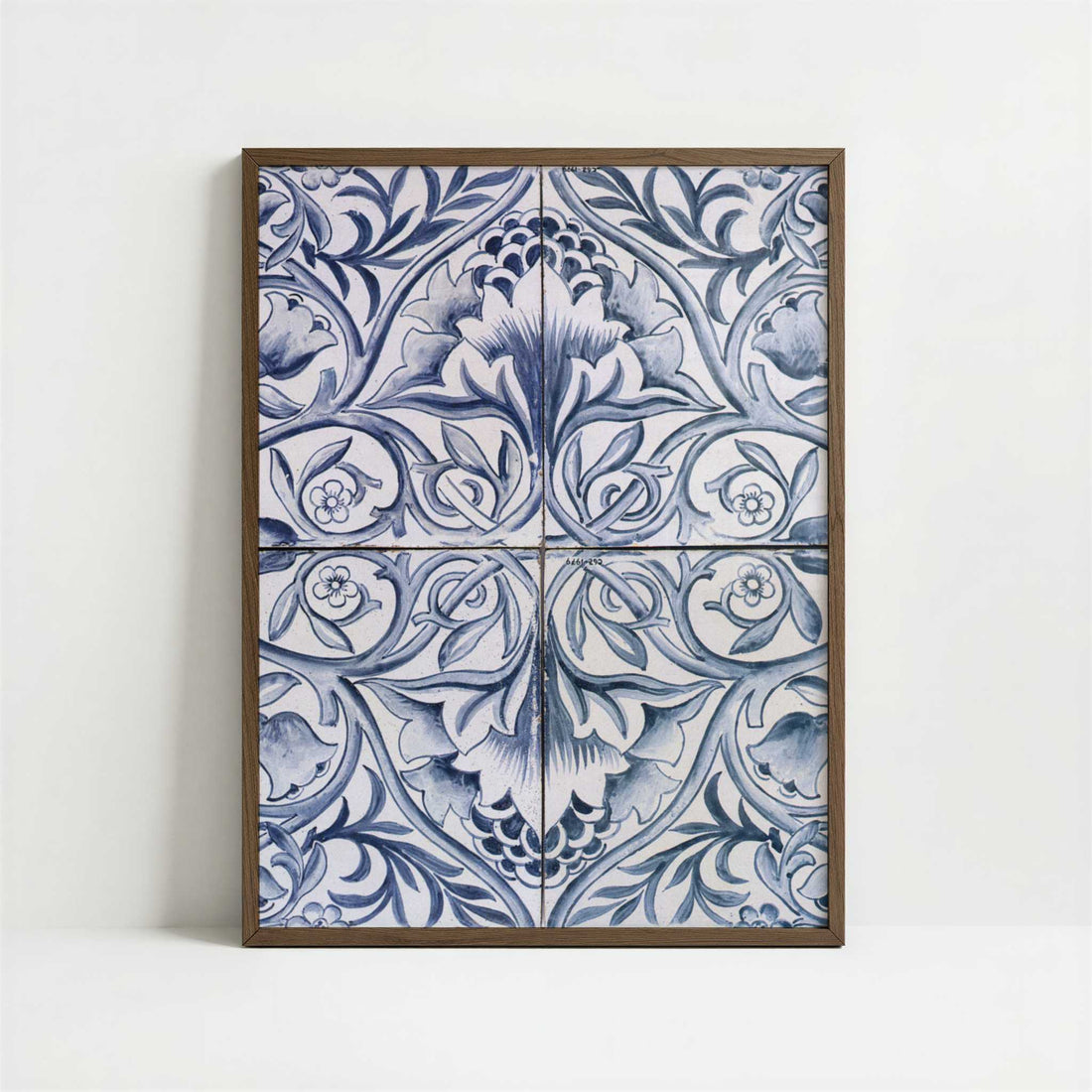 Tile Design (c.1875) by William Morris – Art Print - Art print in dark wood frame