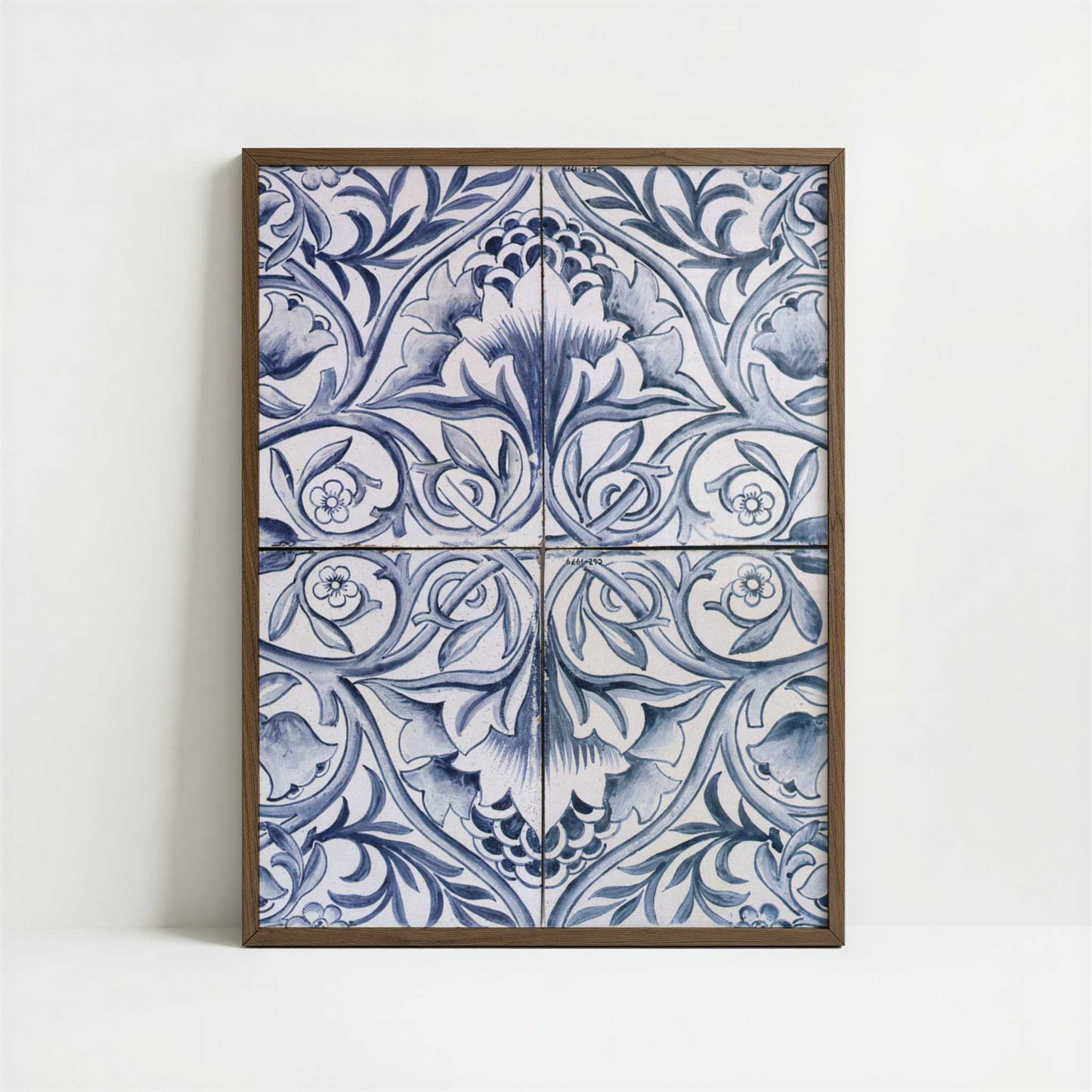 Tile Design (c.1875) by William Morris – Art Print - Art print in dark wood frame