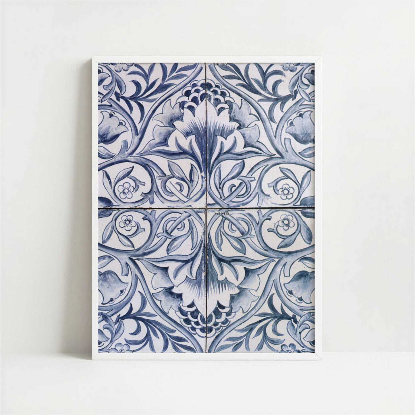 Tile Design (c.1875) by William Morris – Art Print - Art print in white frame