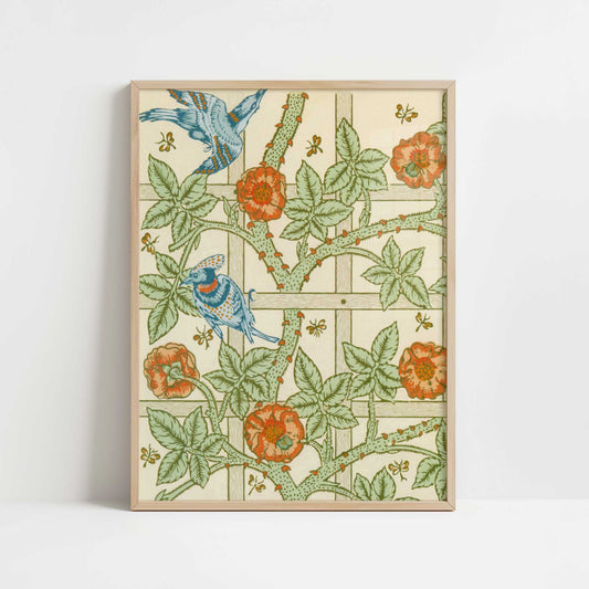 Trellis (1864) by William Morris – Art Print - Art print in oak frame