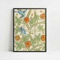 Trellis (1864) by William Morris – Art Print - Art print in black frame