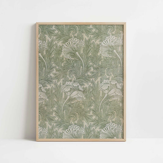 Tulip Design (1875) by William Morris – Art Print - Art print in oak frame