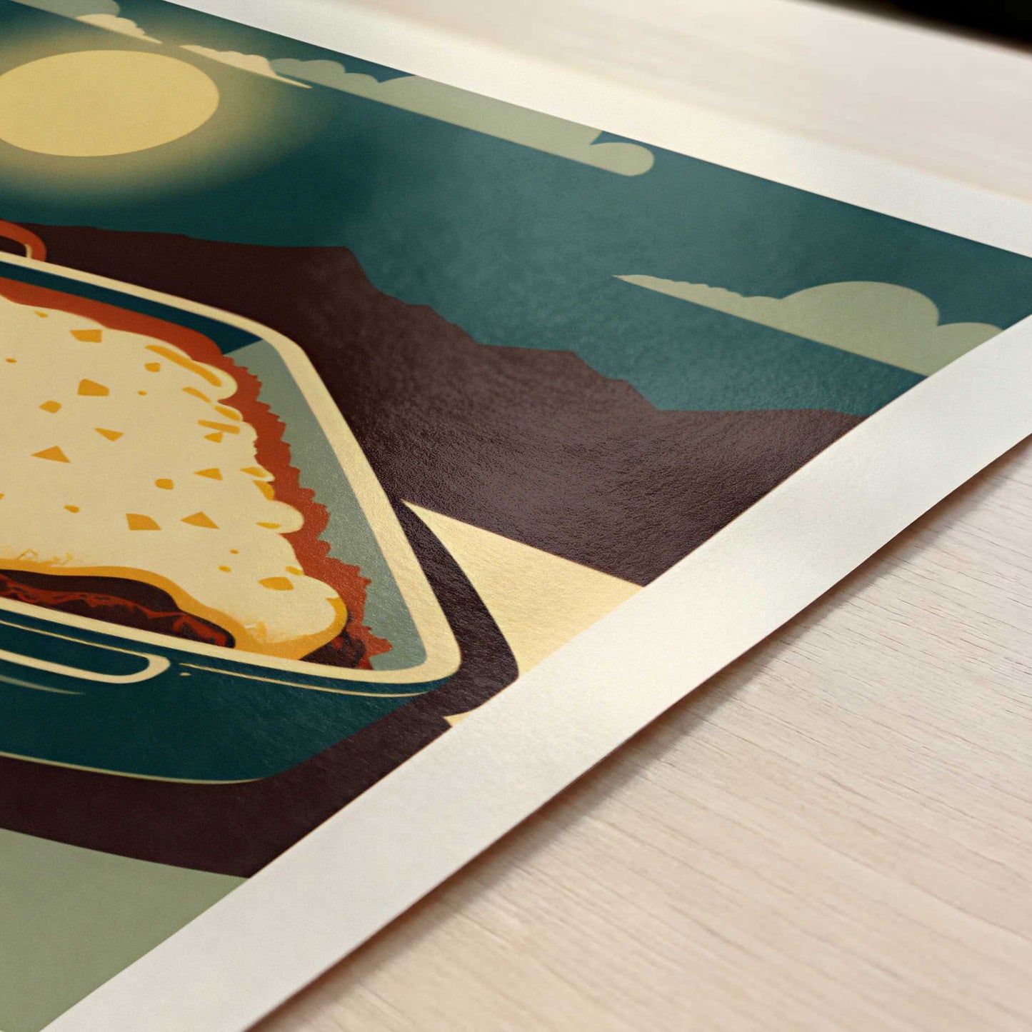 Moussaka from Athens, Greece - Art Print - Close-up detail of the art print
