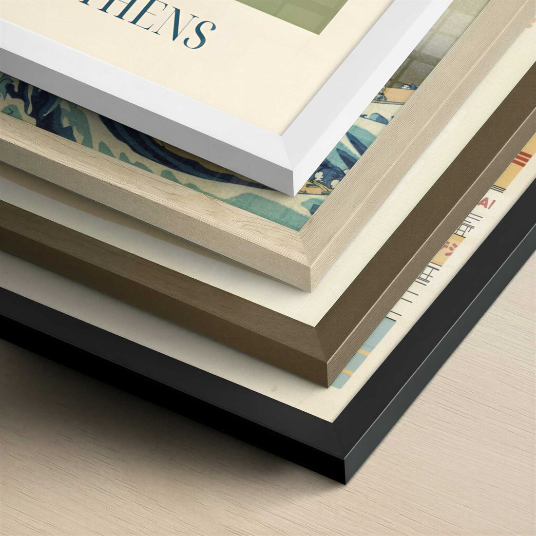 Moussaka from Athens, Greece - Art Print - Close-up detail of the different frames