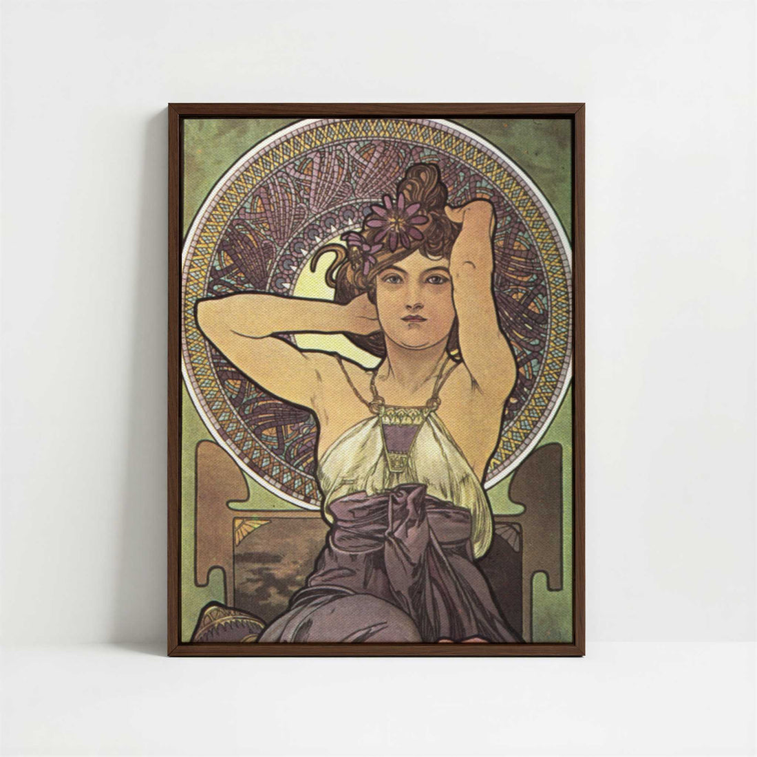 Framed Canvas - Framed canvas in dark wood color frame