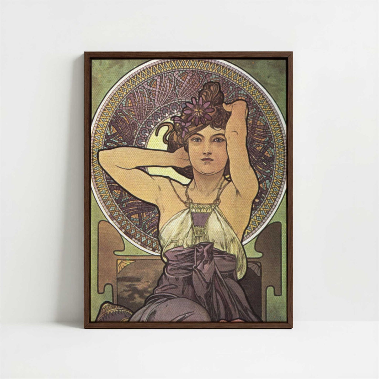 Framed Canvas - Framed canvas in dark wood color frame