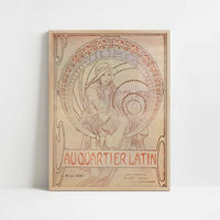 Au Quartier Latin (1900) by Alphonse Mucha – Art Print - Art print in oak frame